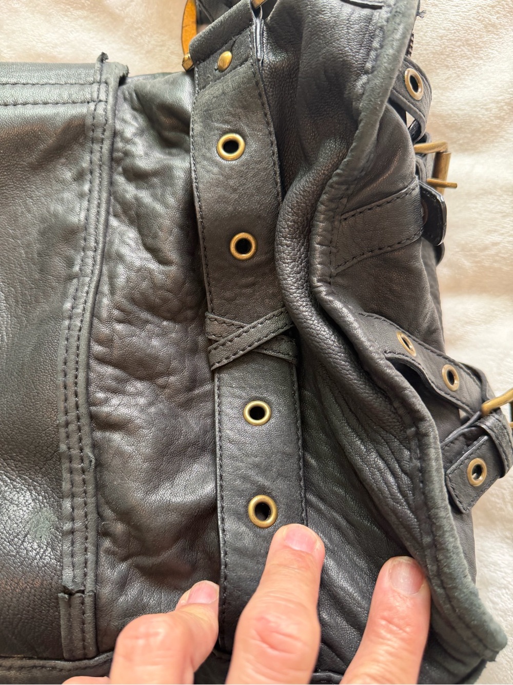 Vintage Betsey Johnson Black Shoulder Bag with Gold Hardware and Stud Accents - Picture 9 of 16